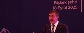Cumhurbaşkanı Yardımcısı Yılmaz, Kırgızistan-Türkiye İş Forumu'nda konuştu: