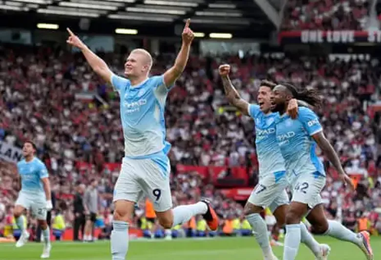 Manchester City recover from Foden red card as Haaland wins derby at United