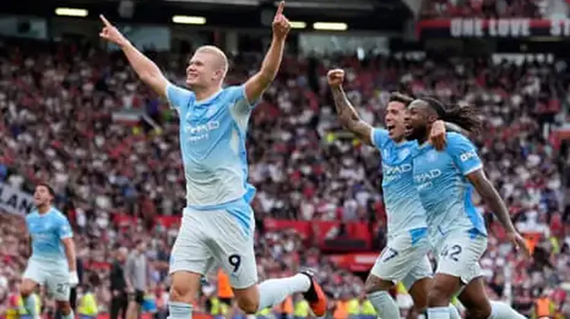 Manchester City recover from Foden red card as Haaland wins derby at United