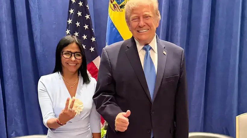Trump Legitima A Delcy Rodríguez con UN Encuentro en Nueva York Mientras María Corina Machado Intenta en Vano Regresar A Venezuela