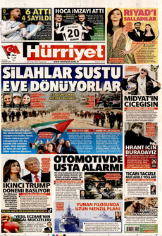 HÜRRİYET 20 Ocak 2025 gazete manşeti