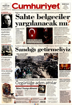CUMHURİYET 20 Ocak 2025 gazete manşeti
