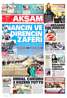AKŞAM 20 Ocak 2025 gazete manşeti
