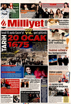 MİLLİYET 20 Ocak 2025 gazete manşeti