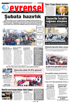 EVRENSEL 20 Ocak 2025 gazete manşeti