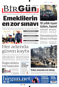 BİRGÜN 20 Ocak 2025 gazete manşeti