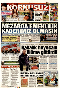 KORKUSUZ 20 Ocak 2025 gazete manşeti