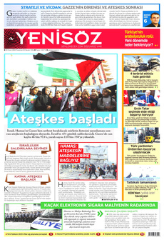 YENİ SÖZ GAZETESİ 20 Ocak 2025 gazete manşeti