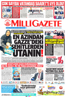 MİLLİ GAZETE 24 Ocak 2025 gazete manşeti
