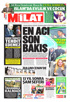 MİLAT 24 Ocak 2025 gazete manşeti