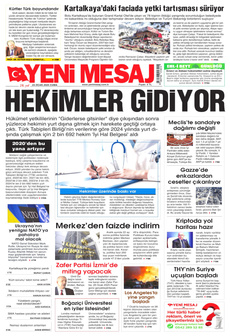 YENİ MESAJ 24 Ocak 2025 gazete manşeti