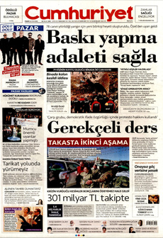 CUMHURİYET 26 Ocak 2025 gazete manşeti