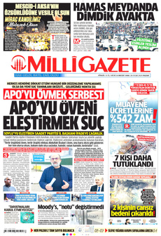 MİLLİ GAZETE 26 Ocak 2025 gazete manşeti