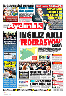 AYDINLIK GAZETESİ 26 Ocak 2025 gazete manşeti