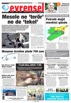 EVRENSEL 26 Ocak 2025 gazete manşeti