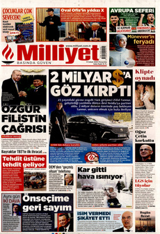 MİLLİYET 13 Şubat 2025 gazete manşeti