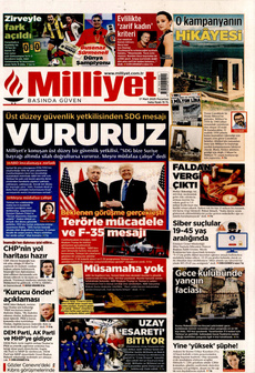MİLLİYET 17 Mart 2025 gazete manşeti