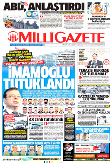 MİLLİ GAZETE 24 Mart 2025 gazete manşeti