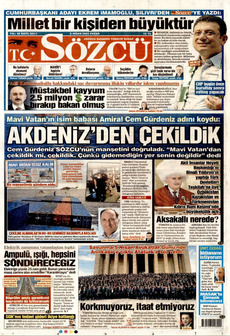 SÖZCÜ 6 Nisan 2025 gazete manşeti