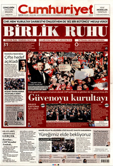 CUMHURİYET 7 Nisan 2025 gazete manşeti