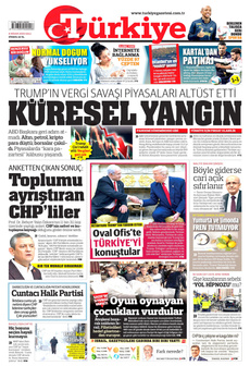 TÜRKİYE GAZETESİ 8 Nisan 2025 gazete manşeti