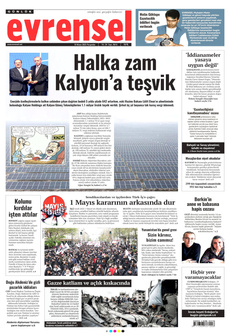 EVRENSEL 10 Nisan 2025 gazete manşeti