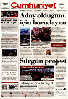 CUMHURİYET 12 Nisan 2025 gazete manşeti