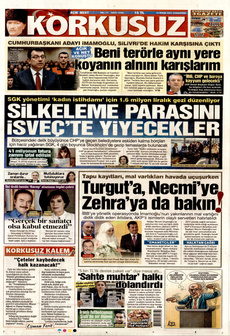 KORKUSUZ 12 Nisan 2025 gazete manşeti