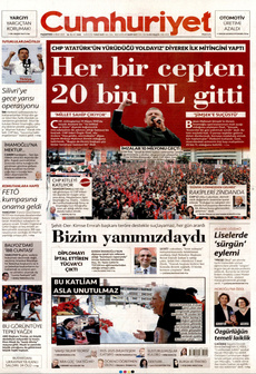CUMHURİYET 14 Nisan 2025 gazete manşeti
