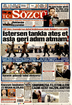 SÖZCÜ 15 Nisan 2025 gazete manşeti