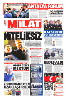 MİLAT 15 Nisan 2025 gazete manşeti