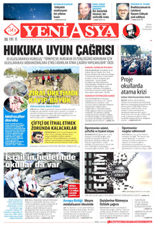 YENİ ASYA 16 Nisan 2025 gazete manşeti
