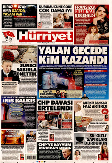 HÜRRİYET 18 Nisan 2025 gazete manşeti