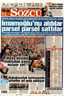 SÖZCÜ 20 Nisan 2025 gazete manşeti