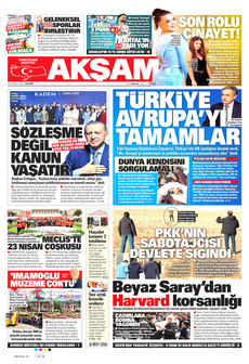 AKŞAM 20 Nisan 2025 gazete manşeti