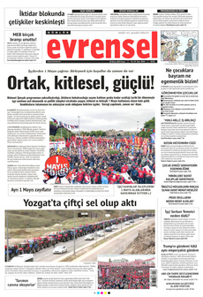 EVRENSEL 20 Nisan 2025 gazete manşeti