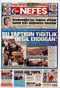 NEFES 20 Nisan 2025 gazete manşeti