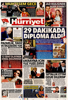 HÜRRİYET 8 Ağustos 2025 gazete manşeti