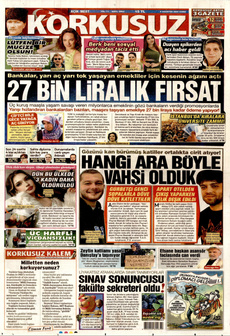 KORKUSUZ 8 Ağustos 2025 gazete manşeti