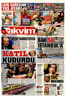 TAKVİM 9 Ağustos 2025 gazete manşeti