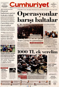 CUMHURİYET 16 Ağustos 2025 gazete manşeti
