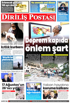DİRİLİŞ POSTASI 17 Ağustos 2025 gazete manşeti