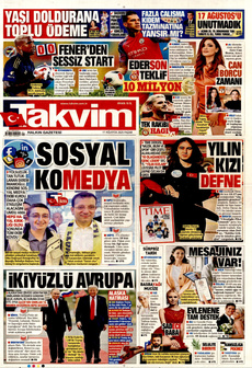 TAKVİM 17 Ağustos 2025 gazete manşeti