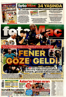 FOTOMAÇ 17 Ağustos 2025 gazete manşeti