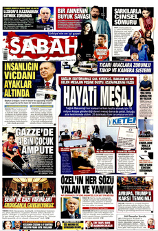 SABAH 20 Ağustos 2025 gazete manşeti