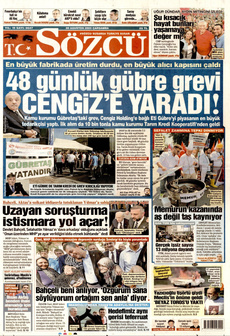 SÖZCÜ 20 Ağustos 2025 gazete manşeti