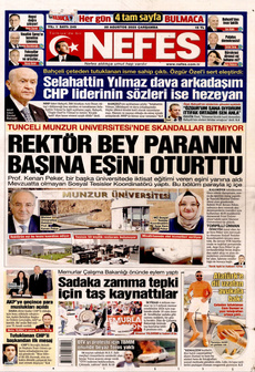 NEFES 20 Ağustos 2025 gazete manşeti