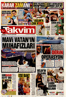 TAKVİM 25 Ağustos 2025 gazete manşeti