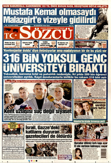 SÖZCÜ 26 Ağustos 2025 gazete manşeti