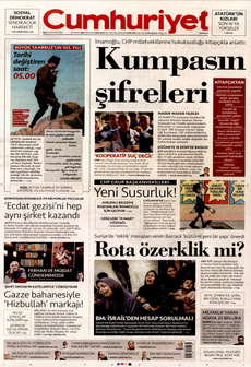 CUMHURİYET 26 Ağustos 2025 gazete manşeti
